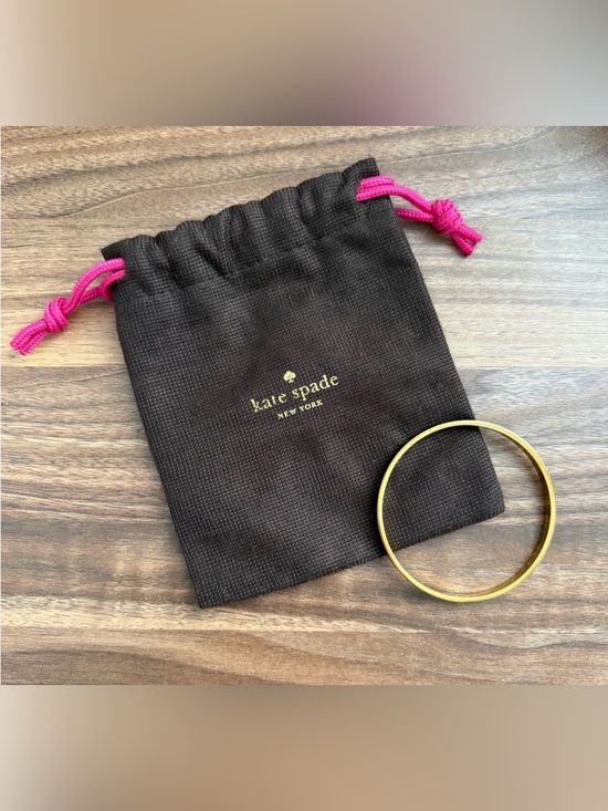 kate spade Jewelry - Kate Spade Draw the Line Black Enamel Gold Bangle Bracelet Idiom Collection NWOT